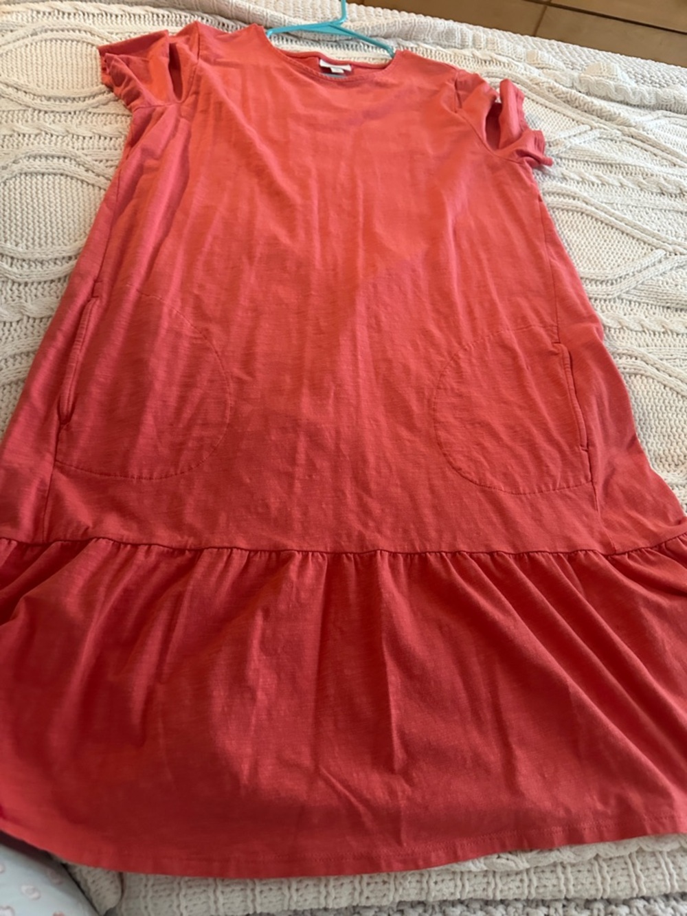 J. Jill Coral Midi Dress with Ruffle Hem